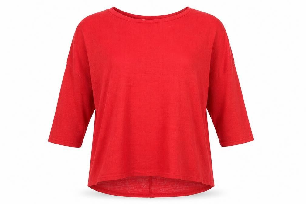 Womens UK Size XL Paper Scissors Red Basic Blouse