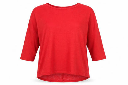 Womens UK Size XL Paper Scissors Red Basic Blouse