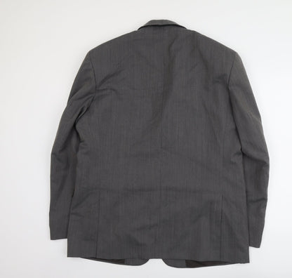 Mens UK Size L Pin stripe Regular Grey Suit Jacket
