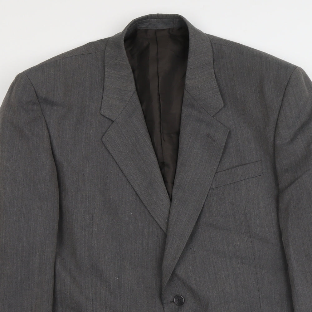 Mens UK Size L Pin stripe Regular Grey Suit Jacket