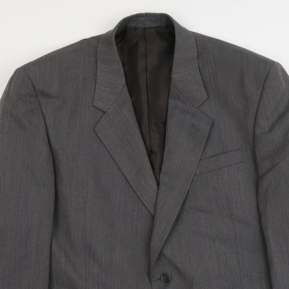 Mens UK Size L Pin stripe Regular Grey Suit Jacket