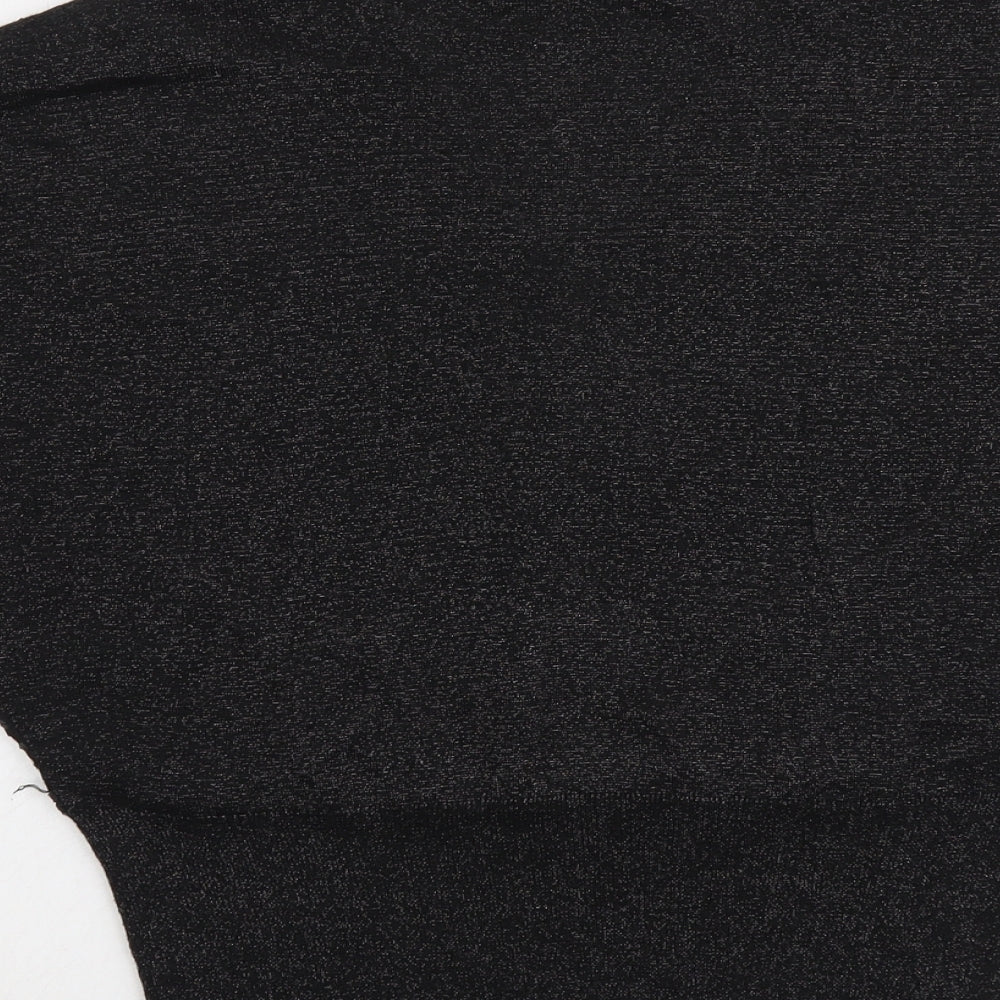 Womens UK Size M Oasis Black Cropped Blouse