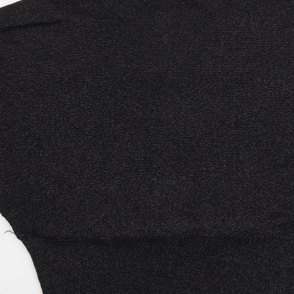 Womens UK Size M Oasis Black Cropped Blouse