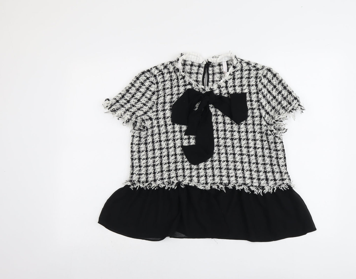 Womens UK Size L Zara Black Basic T-Shirt