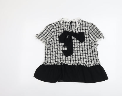 Womens UK Size L Zara Black Basic T-Shirt