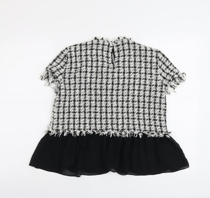 Womens UK Size L Zara Black Basic T-Shirt