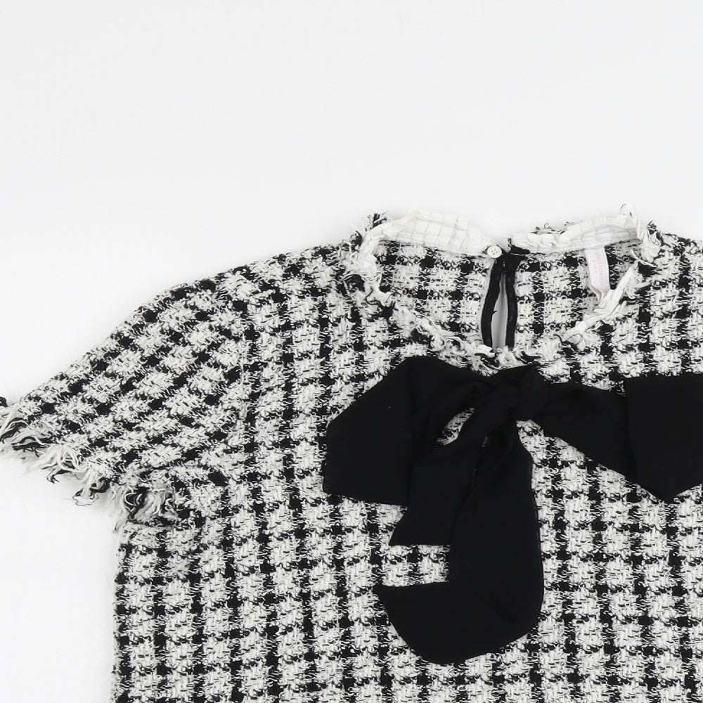 Womens UK Size L Zara Black Basic T-Shirt