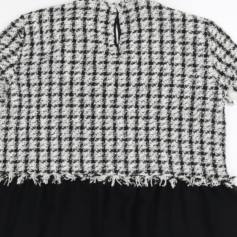 Womens UK Size L Zara Black Basic T-Shirt