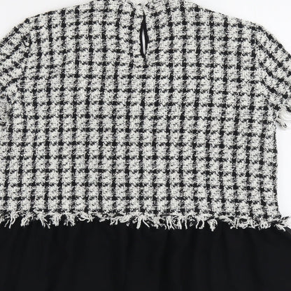 Womens UK Size L Zara Black Basic T-Shirt