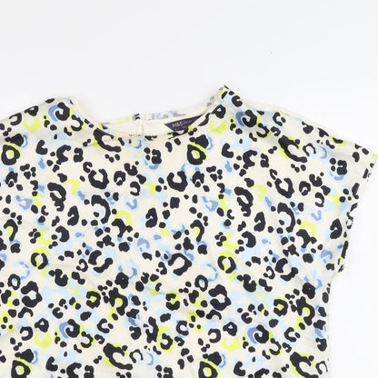 Womens UK Size 12 Marks and Spencer Multicoloured Basic T-Shirt