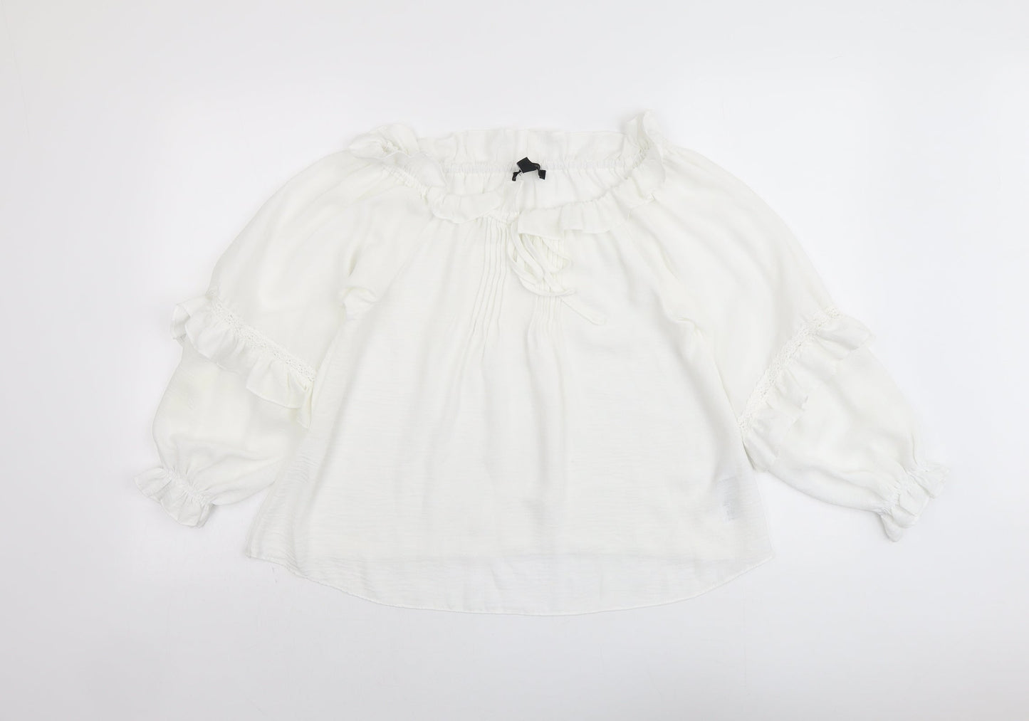Womens UK Size 6 New Look White Basic Blouse