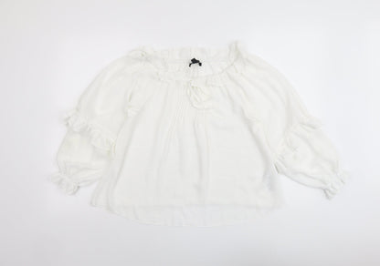 Womens UK Size 6 New Look White Basic Blouse