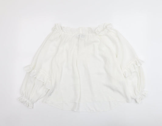 Womens UK Size 6 New Look White Basic Blouse