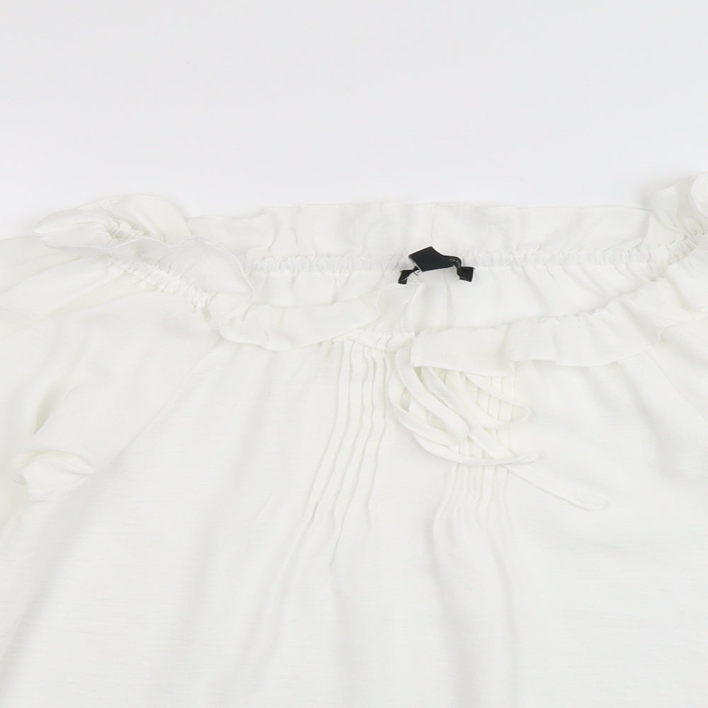 Womens UK Size 6 New Look White Basic Blouse
