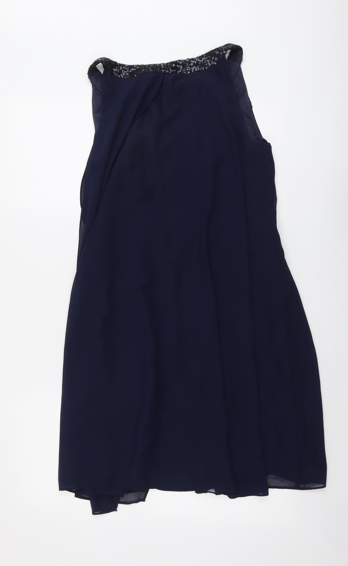 Monsoon Womens Blue Polyester A-Line Size 8 V-Neck Pullover