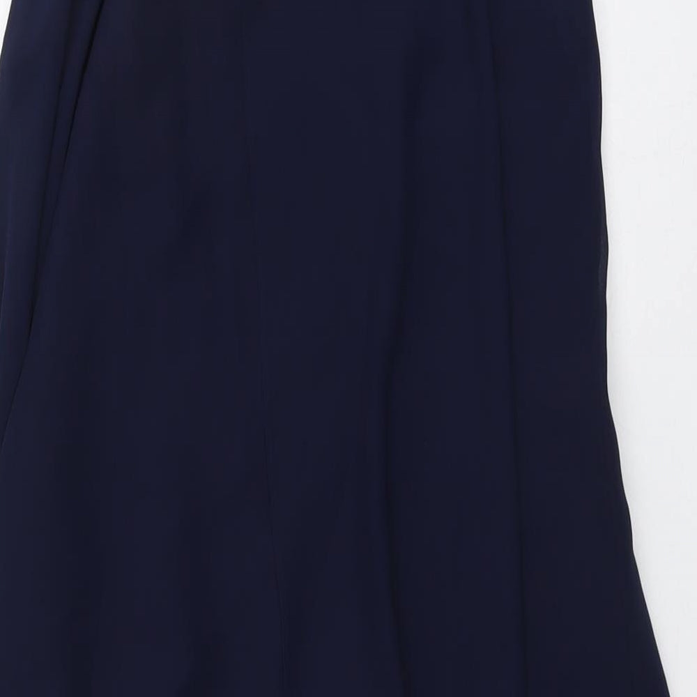 Monsoon Womens Blue Polyester A-Line Size 8 V-Neck Pullover