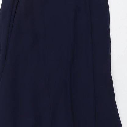 Monsoon Womens Blue Polyester A-Line Size 8 V-Neck Pullover