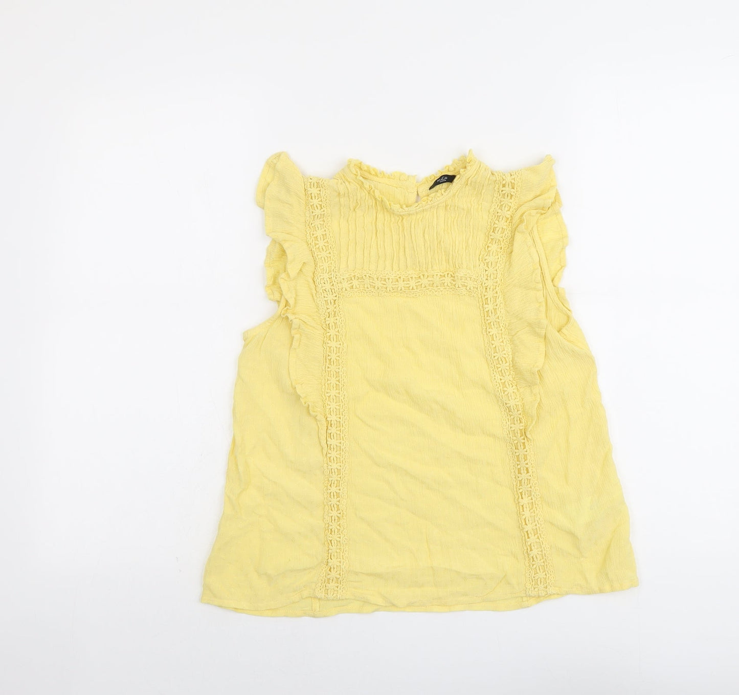 Womens UK Size 12 M&Co Yellow Basic Tank