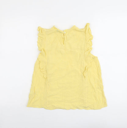 Womens UK Size 12 M&Co Yellow Basic Tank