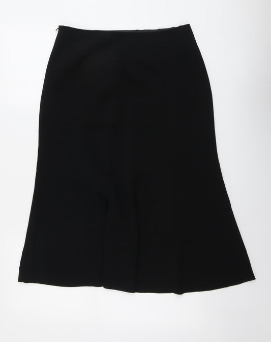 Gerry Weber Womens Black Polyester Swing Skirt Size 12 Zip