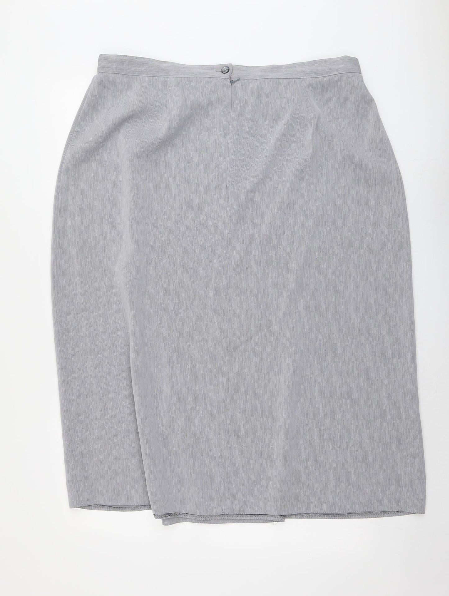 Bonmarché Womens Grey Polyester Wrap Skirt Size 24 Zip