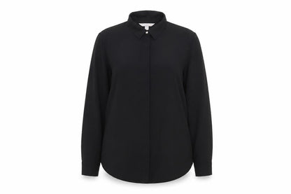 Womens UK Size 10 H&M Black Basic Button-Up