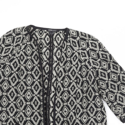 Suite Blanco Womens Black Geometric Kimono Jacket Size XS