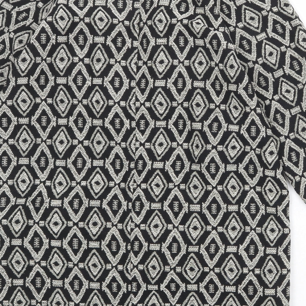 Suite Blanco Womens Black Geometric Kimono Jacket Size XS