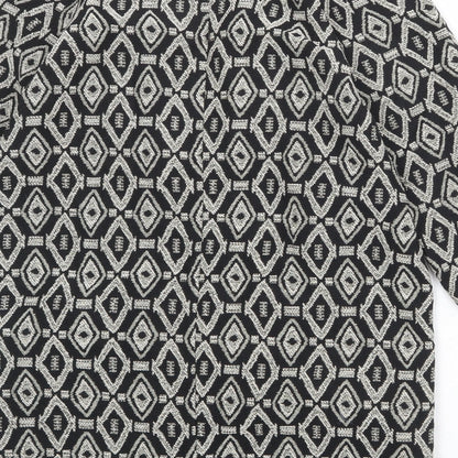 Suite Blanco Womens Black Geometric Kimono Jacket Size XS