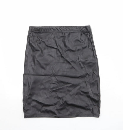 PRETTYLITTLETHING Womens Black Polyester Bandage Skirt Size 10
