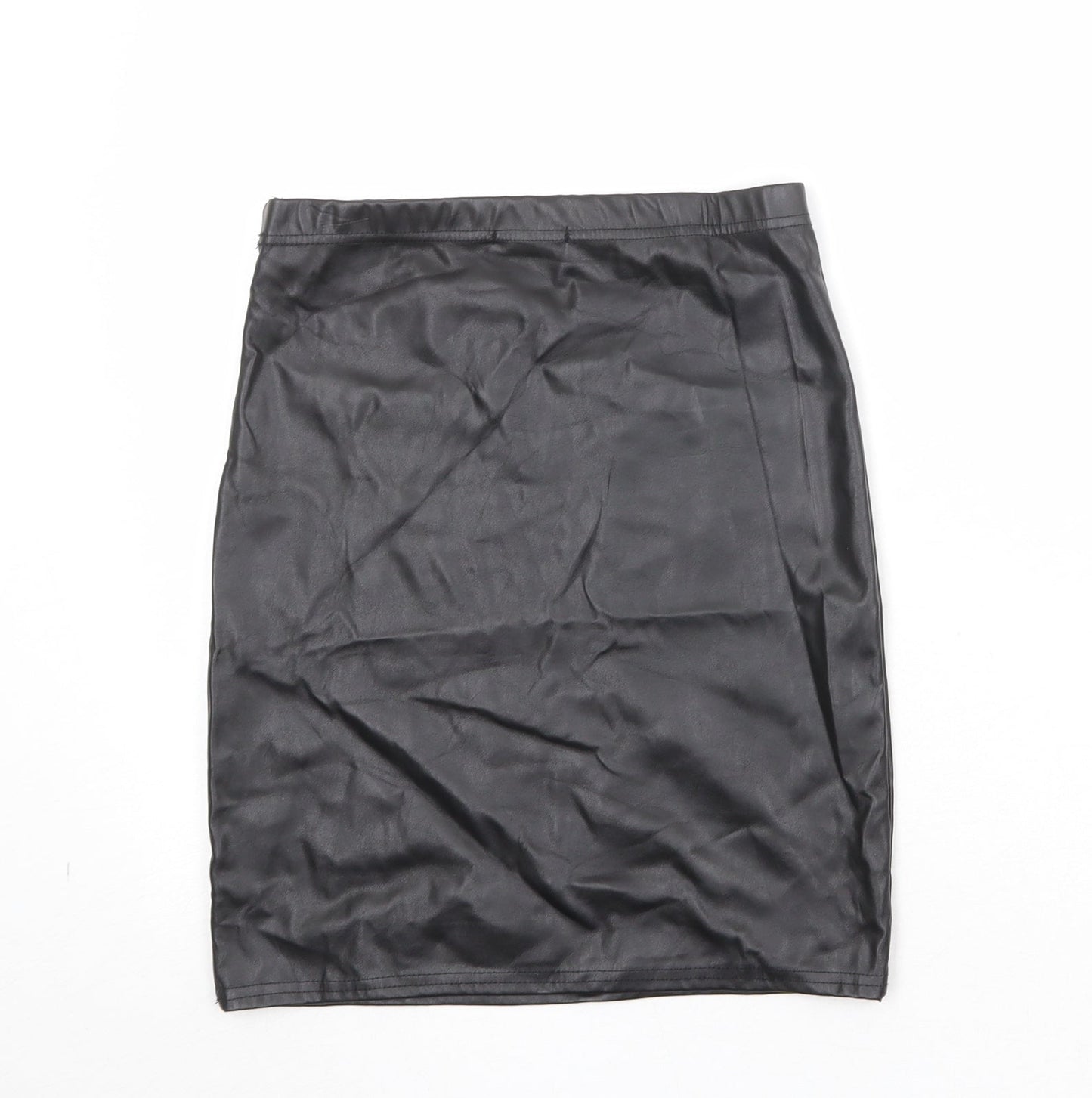 PRETTYLITTLETHING Womens Black Polyester Bandage Skirt Size 10