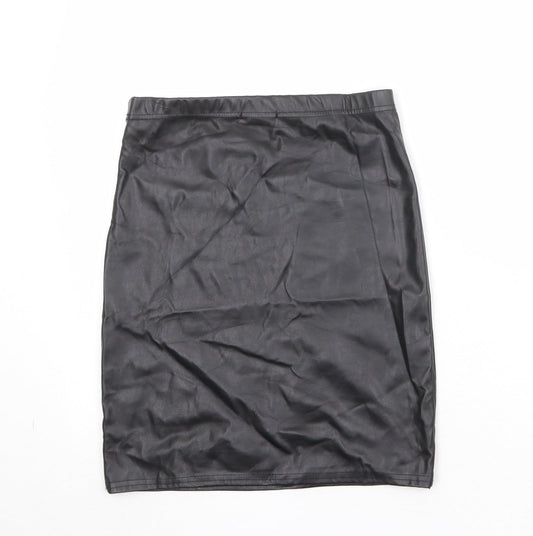 PRETTYLITTLETHING Womens Black Polyester Bandage Skirt Size 10