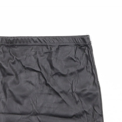 PRETTYLITTLETHING Womens Black Polyester Bandage Skirt Size 10