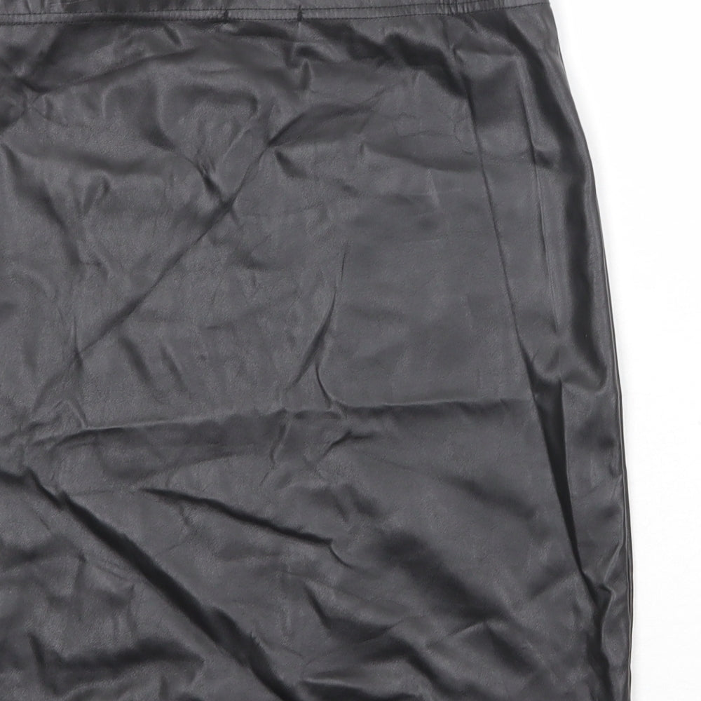 PRETTYLITTLETHING Womens Black Polyester Bandage Skirt Size 10