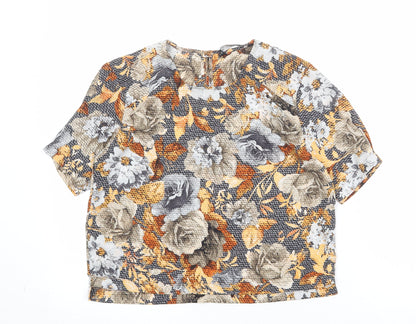 Zara Womens Multicoloured Floral Polyester Basic Blouse Size XS Round Neck