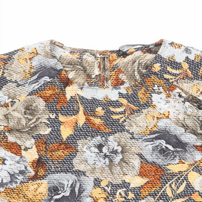 Zara Womens Multicoloured Floral Polyester Basic Blouse Size XS Round Neck