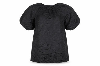 Marks and Spencer Womens Black Geometric Polyester Shift Size 14 Round Neck Button
