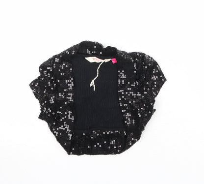 New Look Girls Black V-Neck Viscose Cardigan Jumper Size 10-11 Years Pullover