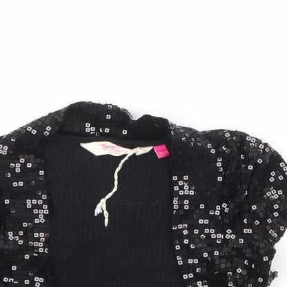 New Look Girls Black V-Neck Viscose Cardigan Jumper Size 10-11 Years Pullover