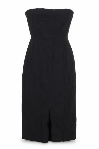 Marks and Spencer Womens Black Viscose Sheath Size 14 Square Neck Zip