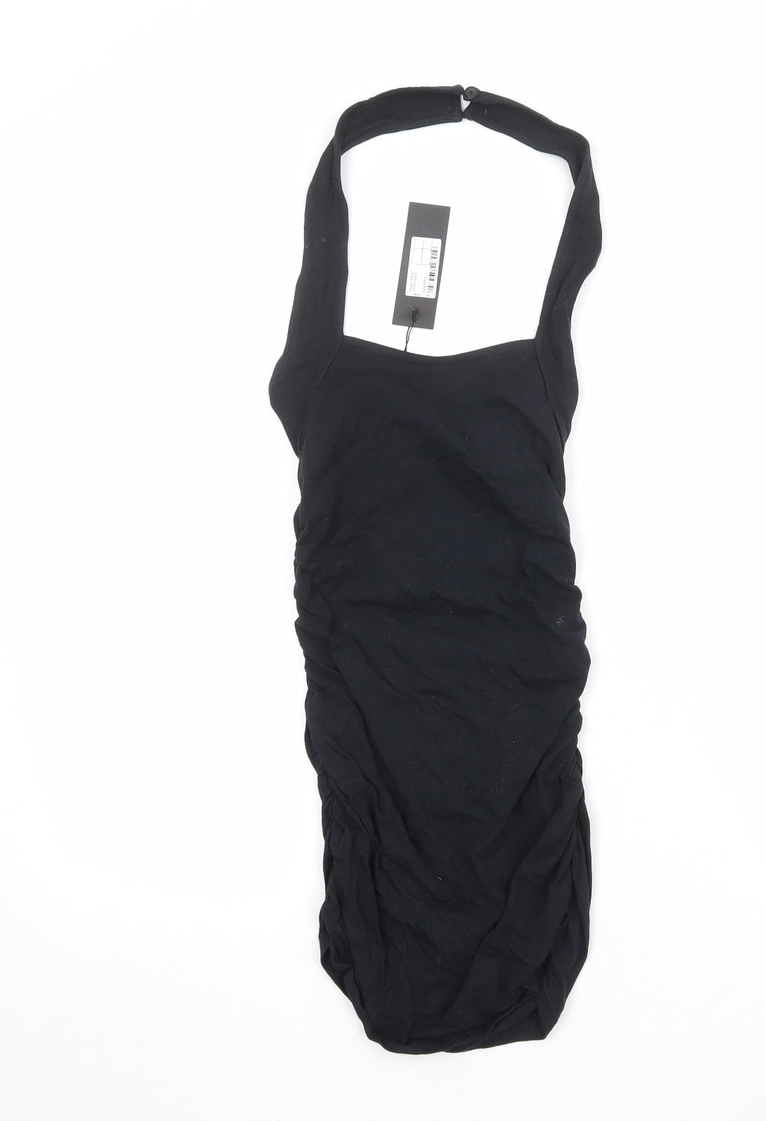 Motel Womens Black Cotton Bodycon Size 2XS Halter Button