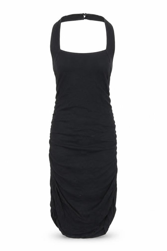 Motel Womens Black Cotton Bodycon Size 2XS Halter Button