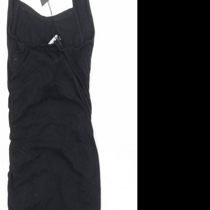 Motel Womens Black Cotton Bodycon Size 2XS Halter Button