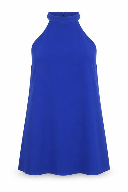 Missguided Womens Blue Polyester Trapeze & Swing Size 12 Halter Zip