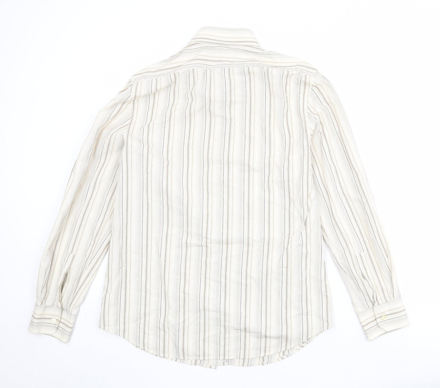 Mens UK Size L French Connection Beige  Button-Up Long Sleeve Casual Shirt