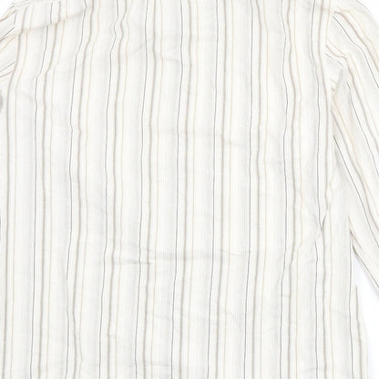 Mens UK Size L French Connection Beige  Button-Up Long Sleeve Casual Shirt