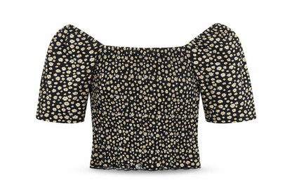 Womens UK Size XS Only Black Cropped Blouse