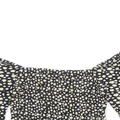 Womens UK Size XS Only Black Cropped Blouse