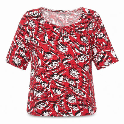 Womens UK Size 10 M&Co Red Basic T-Shirt