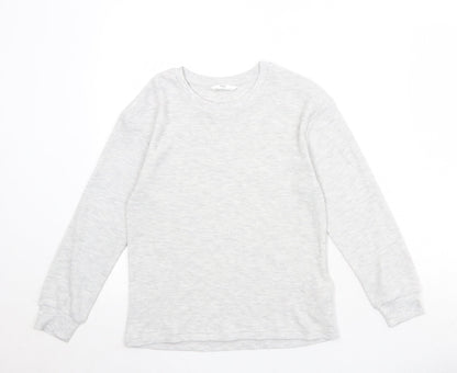 Marks and Spencer Boys Grey Cotton Pullover Sweatshirt Size 9-10 Years Pullover